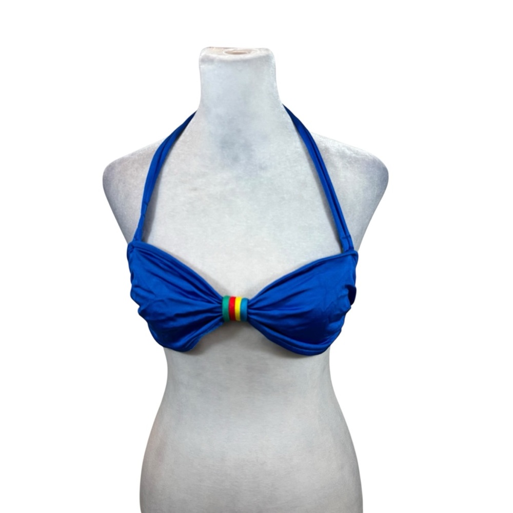Ladies Vinatge‎ Rose Marie Reid Blue Halter Style Bikini Top Convertible Size 8